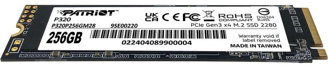 Alt view image 3 of 5 - Patriot Memory P320 256 GB M.2 PCI Express 3.0 NVMe - P320P256GM28