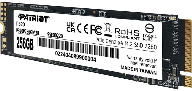 Alt view image 5 of 5 - Patriot Memory P320 256 GB M.2 PCI Express 3.0 NVMe - P320P256GM28