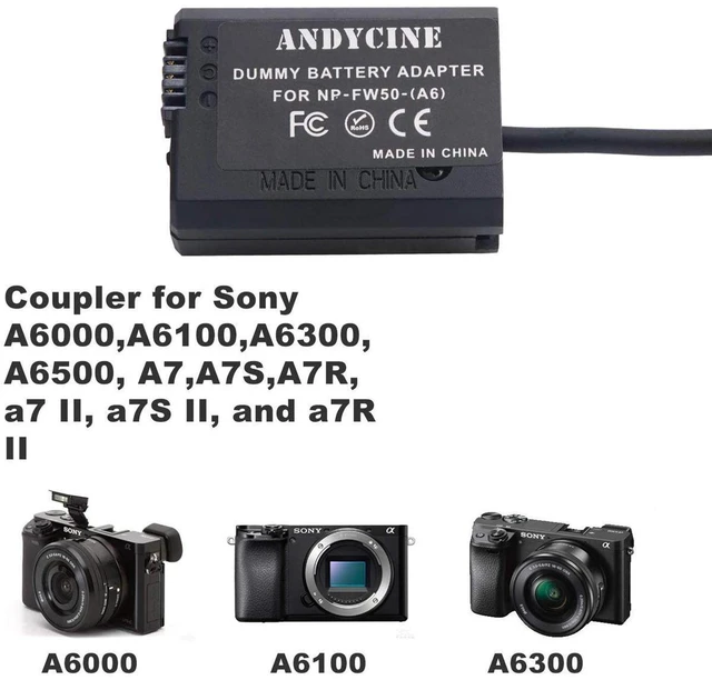 Alt view image 2 of 6 - AndyCine AndyCine NP-FW50 Dummy Battery Adapter