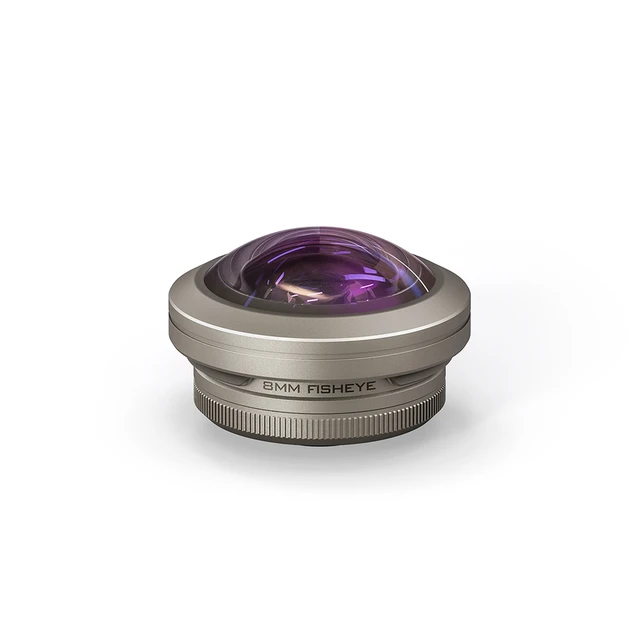 Alt view image 2 of 7 - Tilta 8mm Fisheye Lens for iPhone 15, 16, 17 Khronos Case, T-Mount, Champagne