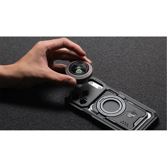 Alt view image 5 of 7 - Tilta 8mm Fisheye Lens for iPhone 15, 16, 17 Khronos Case, T-Mount, Champagne
