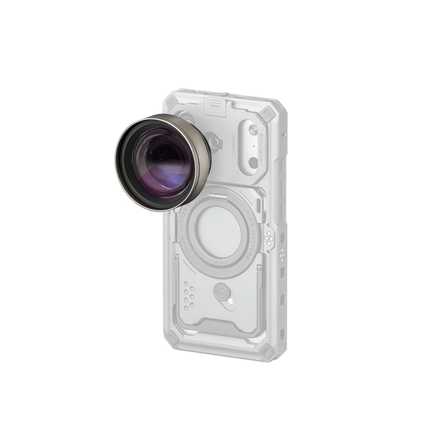 Alt view image 4 of 7 - Tilta 10x Macro Lens for iPhone 15, 16, 17 Khronos Case, T-Mount, Champagne