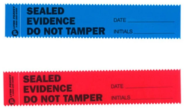 Main image of Lynn Peavey Zipr-Weld Evidence Strips with "Sealed Evidence Do Not Tamper", Pack of 100, Red,
