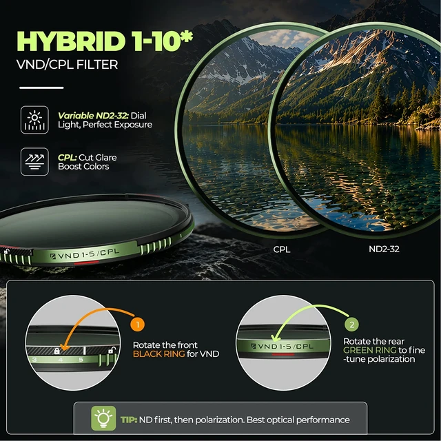 Alt view image 3 of 7 - Freewell x Brandon Li 82mm Variable ND/CPL Basic Kit #FW-BL-VNDKIT