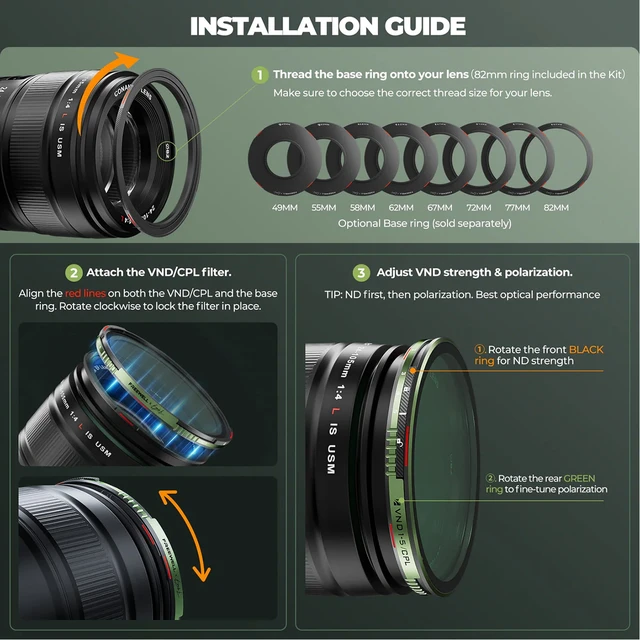 Alt view image 7 of 7 - Freewell x Brandon Li 82mm Variable ND/CPL Basic Kit #FW-BL-VNDKIT