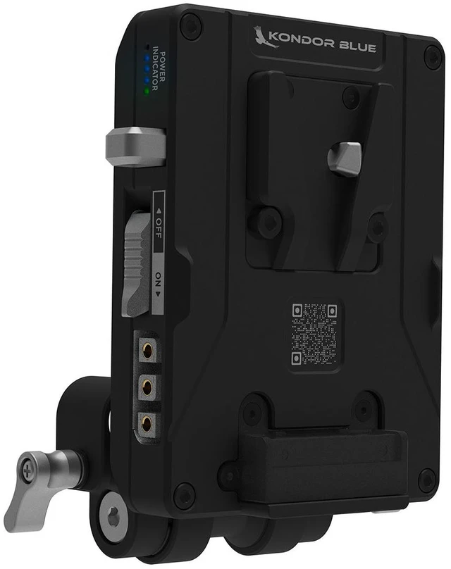Main image of Kondor Blue V-Mount Pro Battery Plate with Swiveling Rod Block, Raven Black