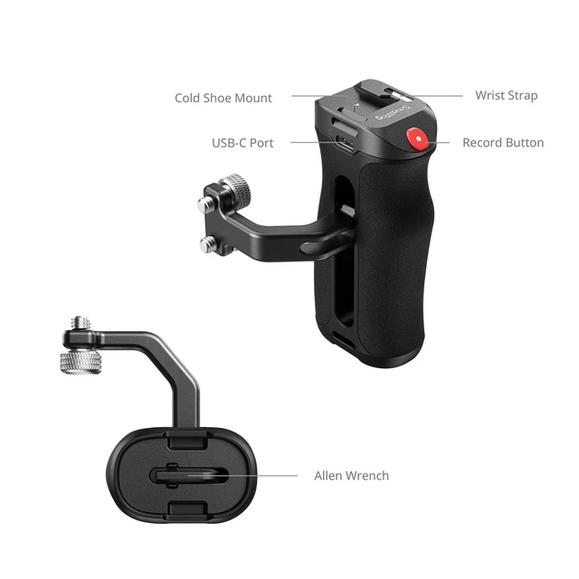 Alt view image 3 of 7 - SmallRig Side Handle with Recording Trigger and 1/4"-20 Screws