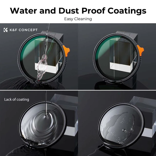 Alt view image 6 of 7 - K&F Concept 49mm Nano-Xcel Series ND3-1000 1.5-10 Stop Multi-Coated VND Filter