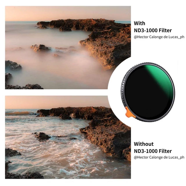 Alt view image 7 of 7 - K&F Concept 49mm Nano-Xcel Series ND3-1000 1.5-10 Stop Multi-Coated VND Filter