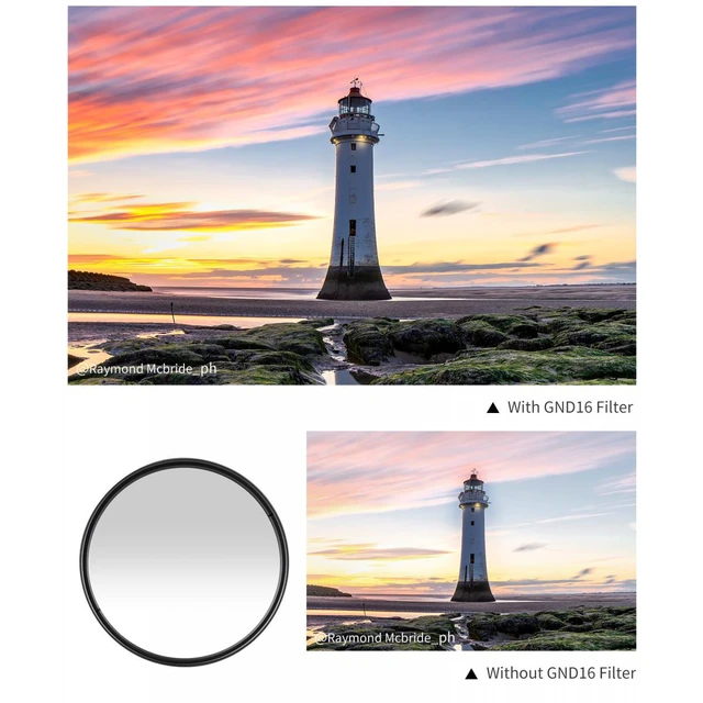 Alt view image 7 of 7 - K&F Concept KF Concept 67mm Nano-X Soft-Edge GND16 1.2 4-Stop Filter