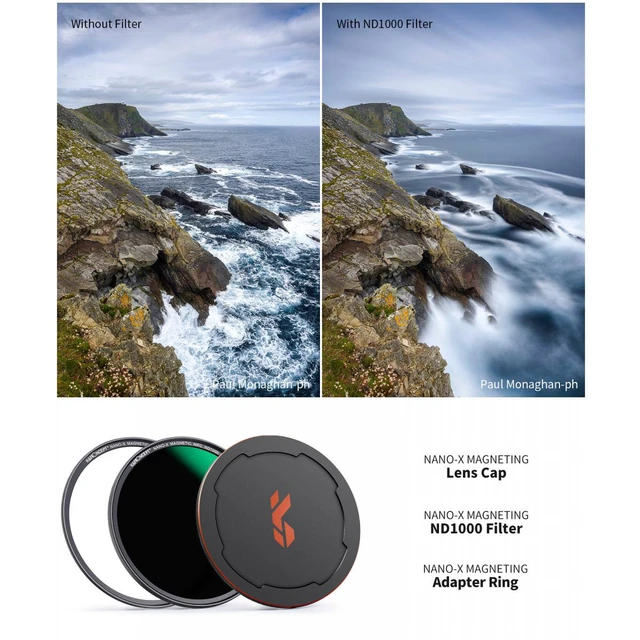 Alt view image 5 of 7 - K&F Concept KF Concept 72mm Nano-X Neutral Density ND1000 3.0 10-Stop Magnetic Filter
