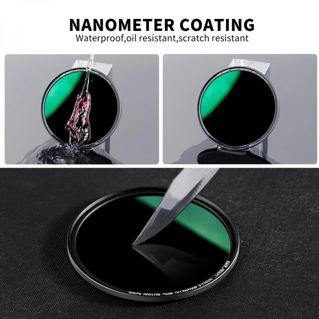 Alt view image 7 of 7 - K&F Concept KF Concept 72mm Nano-X Neutral Density ND1000 3.0 10-Stop Magnetic Filter