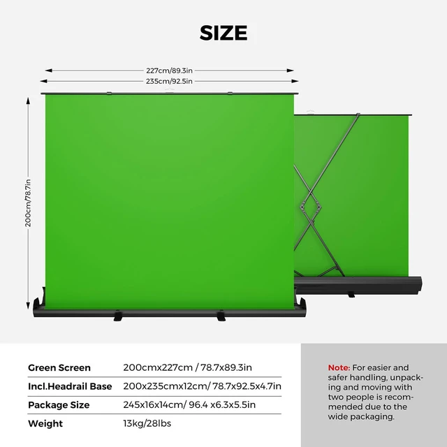 Alt view image 6 of 7 - NearStream VK50 7.7x6.6' Wrinkle-Resistant Backdrop, Green