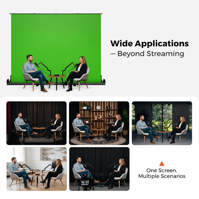 Alt view image 7 of 7 - NearStream VK50 7.7x6.6' Wrinkle-Resistant Backdrop, Green