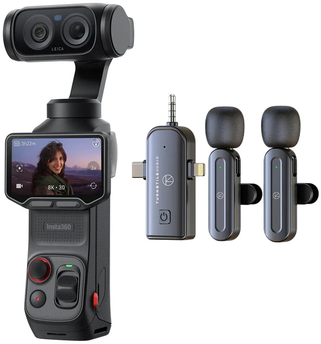 Main image of Insta360 Luna Ultra 8K Dual-Lens Gimbal Camera Standard Combo,Black,Lav Mic