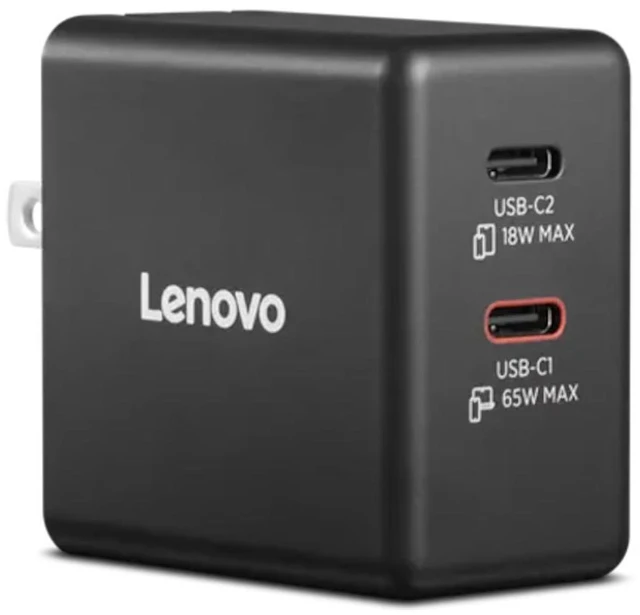 Alt view image 8 of 14 - Lenovo Dual USB-C 65W GaN Charger G0A6065BUS