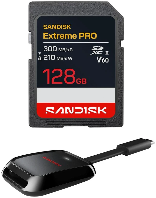 Main image of SanDisk Extreme PRO UHS-II V60 SDXC Memory Card - 128GB, With Reader