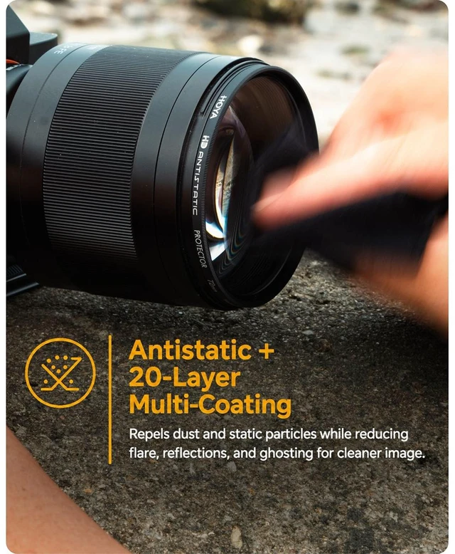 Alt view image 6 of 7 - Hoya HD Antistatic Multi-Coated Protector Filter - 72mm