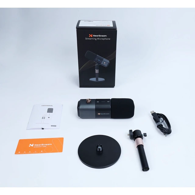 Alt view image 2 of 7 - NearStream AM25X Supercardioid XLR/USB Condenser Podcast Microphone with Desktop Stand