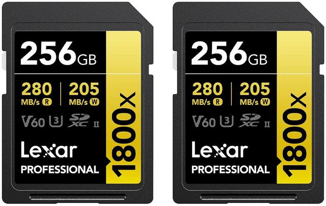 Main image of Lexar GOLD Series Professional 1800x 256GB UHS-II SDXC Memory Card BUNDLE