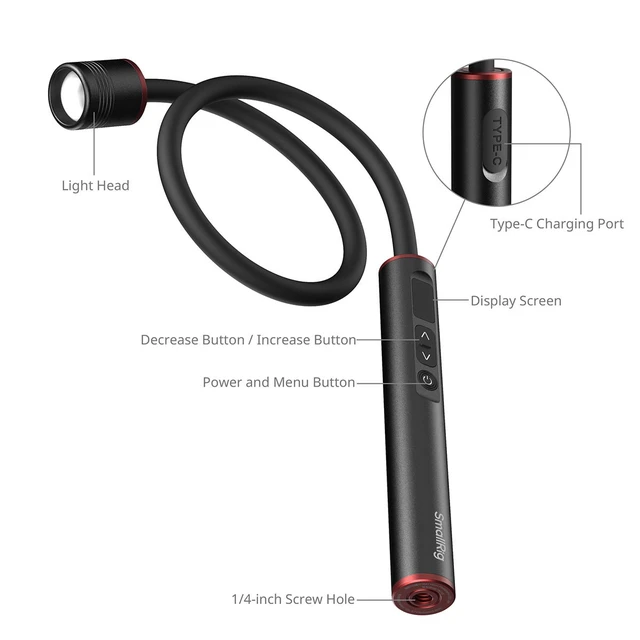 Alt view image 3 of 6 - SmallRig RM 01B 1W Bi-Color Macro Photography LED Light, Black