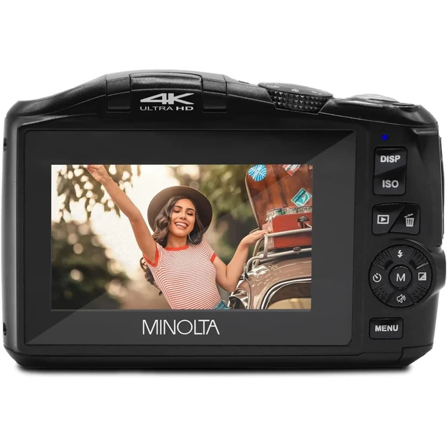 Alt view image 4 of 5 - Minolta MND55 64MP 4K Ultra HD Wi-Fi Digital Camera without Memory Card, Black
