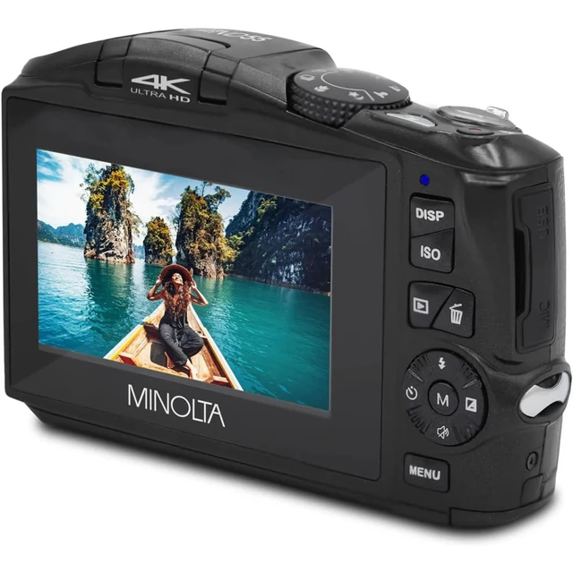 Alt view image 5 of 5 - Minolta MND55 64MP 4K Ultra HD Wi-Fi Digital Camera without Memory Card, Black