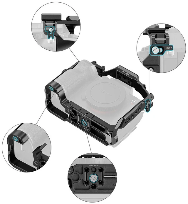Alt view image 5 of 7 - SmallRig HawkLock Quick Release Cage for Sony Alpha 7R VI Camera