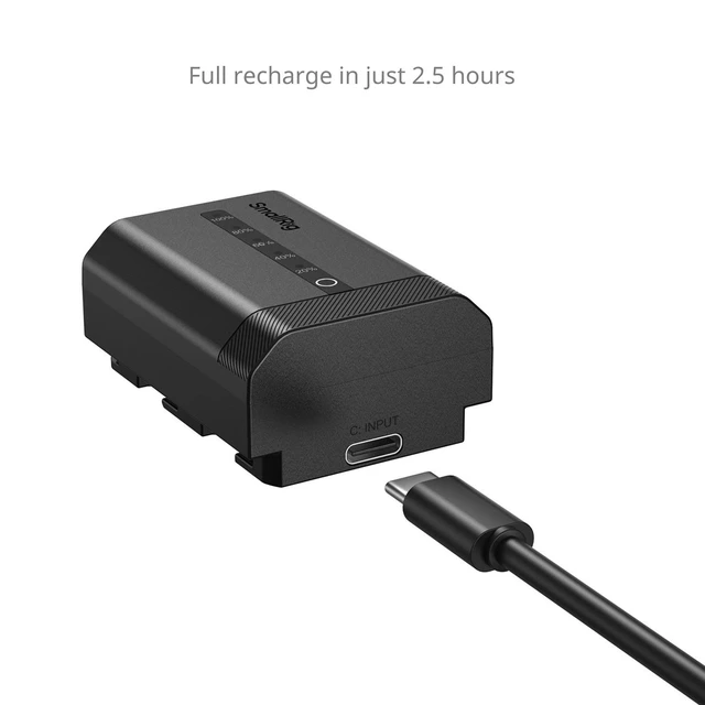 Alt view image 5 of 7 - SmallRig 18.144Wh 7.2V 2600mAh USB-C Rechargeable Lithium Ion Battery with Power Display for Sony NP-FZ100 Camera