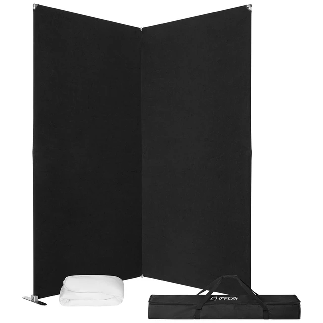 Alt view image 3 of 7 - Westcott V-Flat Fabric with Frame, 1x White 1x Black