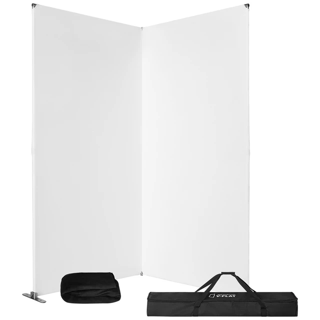 Alt view image 2 of 7 - Westcott V-Flat Fabric with Frame, 1x White 1x Black