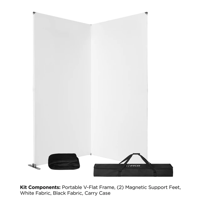 Alt view image 5 of 7 - Westcott V-Flat Fabric with Frame, 1x White 1x Black