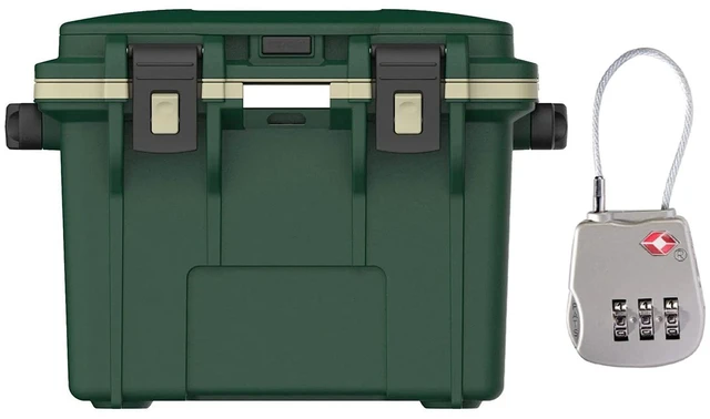 Main image of Pelican 14QT Personal Cooler - Hunter Green/Tan, with TSA Combination Lock