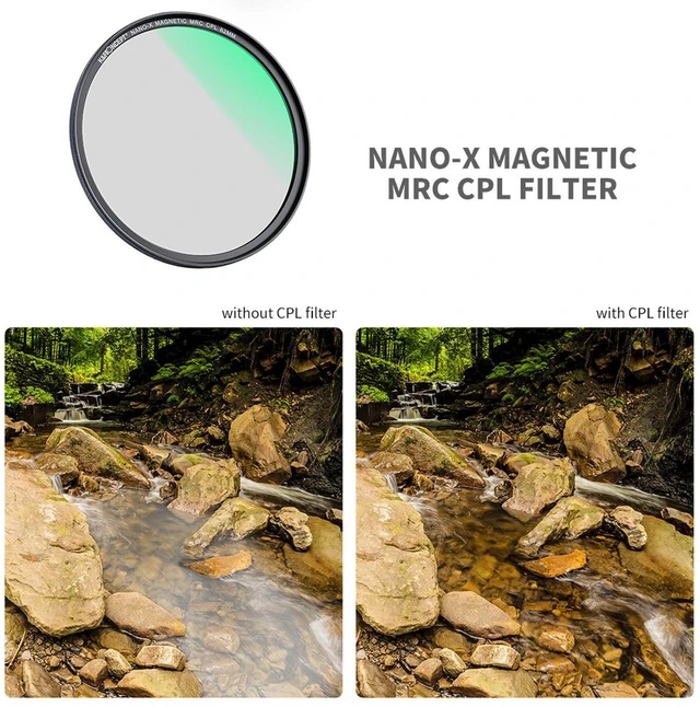 Alt view image 7 of 7 - K&F Concept 72mm 3-Piece Magnetic Lens Filter Kit with MCUV, CPL and ND1000 HD Filters