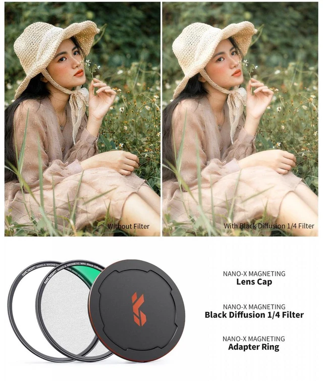 Alt view image 3 of 7 - K&F Concept KF Concept 82mm Nano-X 1/4 Black Soft Diffusion Magnetic Filter