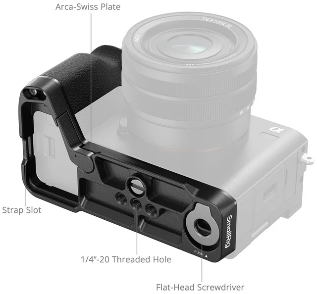 Alt view image 3 of 5 - SmallRig L-Shaped Mount Plate with Silicone Handle for Sony Alpha 7C II and Alpha 7CR Camera