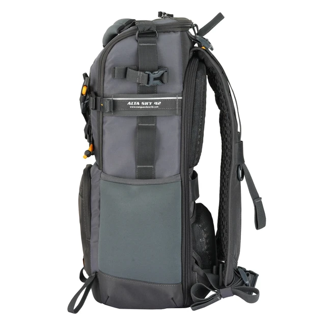 Alt view image 11 of 14 - Vanguard Alta Sky 42 Weatherproof Professional Camera Backpack with Airflow-Enhanced Back and Harness for DSLR or Mirrorless Camera (16.6 Liters, Gray)