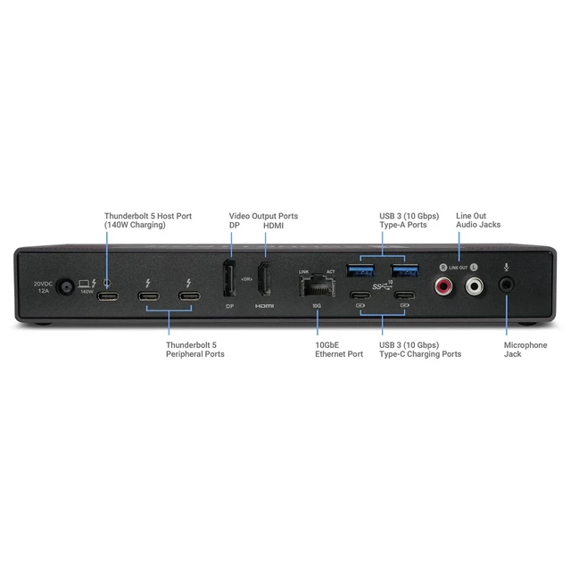 Alt view image 4 of 6 - Sonnet Echo 20 20-Port Thunderbolt 5 SecureDock with 140W Power Delivery