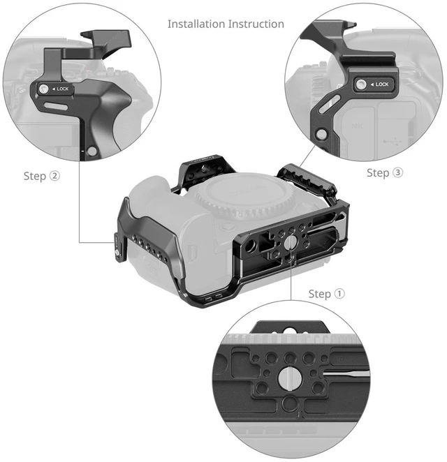 Alt view image 3 of 7 - SmallRig 4978B Full Camera Cage for Canon EOS R5 Mark II, Black