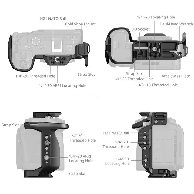 Alt view image 6 of 6 - SmallRig HawkLock Quick Release Cage for Canon EOS R6 V Camera