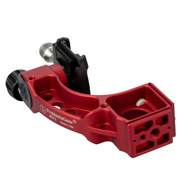 Alt view image 3 of 7 - ProMediaGear GT2 Tomahawk Gimbal Attachment for Ball Heads, Red
