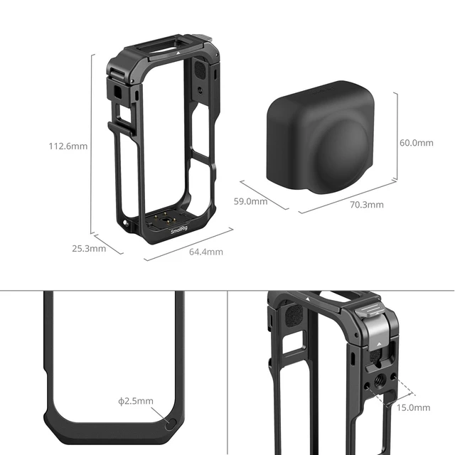 Alt view image 3 of 7 - SmallRig Cage for Insta360 X6 Action Camera