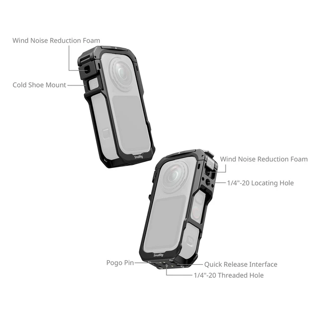 Alt view image 4 of 7 - SmallRig Cage for Insta360 X6 Action Camera