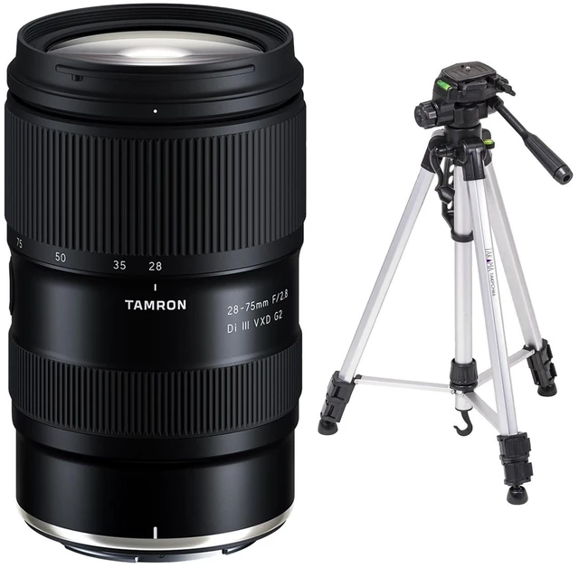 Main image of Tamron 28-75mm f/2.8 Di III VXD G2 Lens for Nikon Z with Aluminum 3-Section Tripod with 3-Way Head