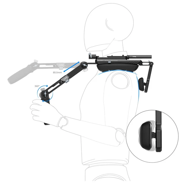 Alt view image 5 of 7 - SmallRig SR007 HawkLock Shoulder Rig Pro Kit