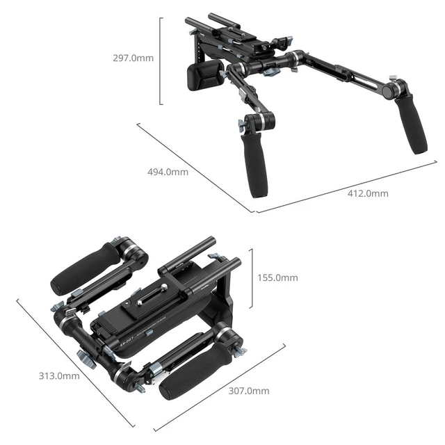 Alt view image 6 of 7 - SmallRig SR007 HawkLock Shoulder Rig Pro Kit