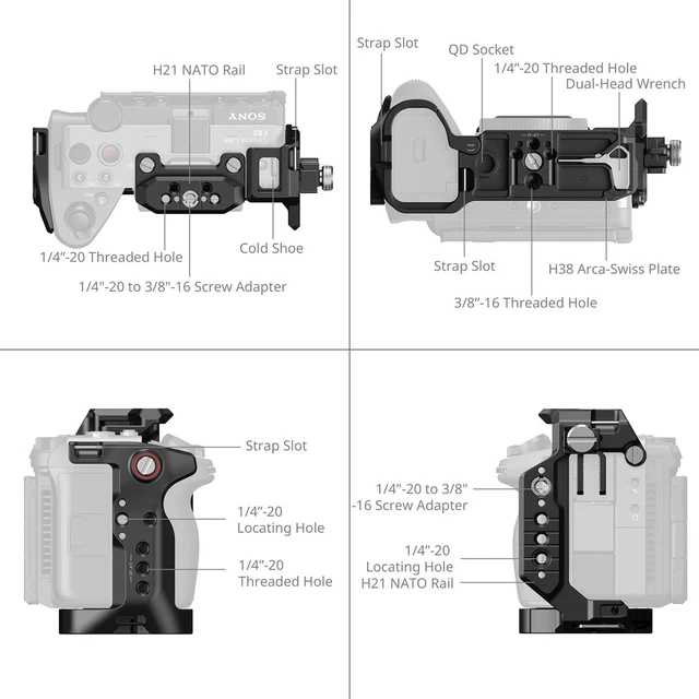 Alt view image 4 of 5 - SmallRig Hawklock Cage Kit for Sony FX5 Camera