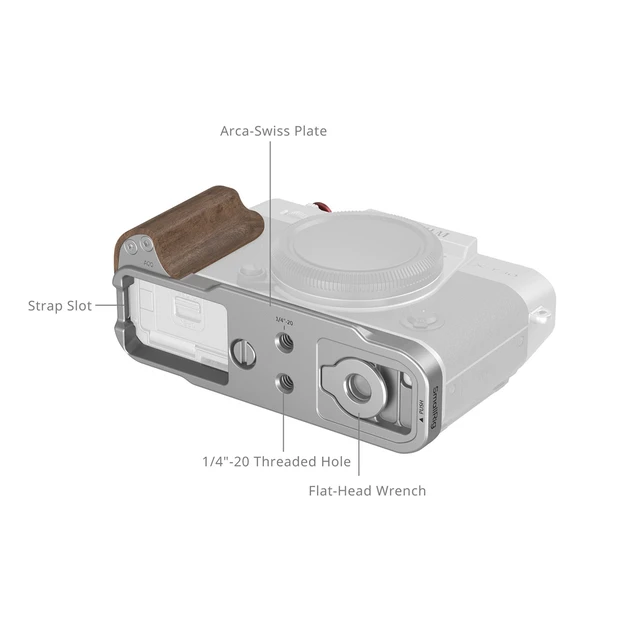 Alt view image 5 of 5 - SmallRig SMALLRIG L-SHAPED MOUNT PLATE WITH WOOD