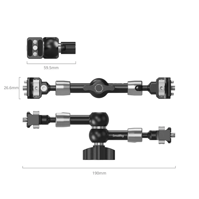 Alt view image 3 of 6 - SmallRig 7" Magic Arm Support with 1/4"-20 Screws