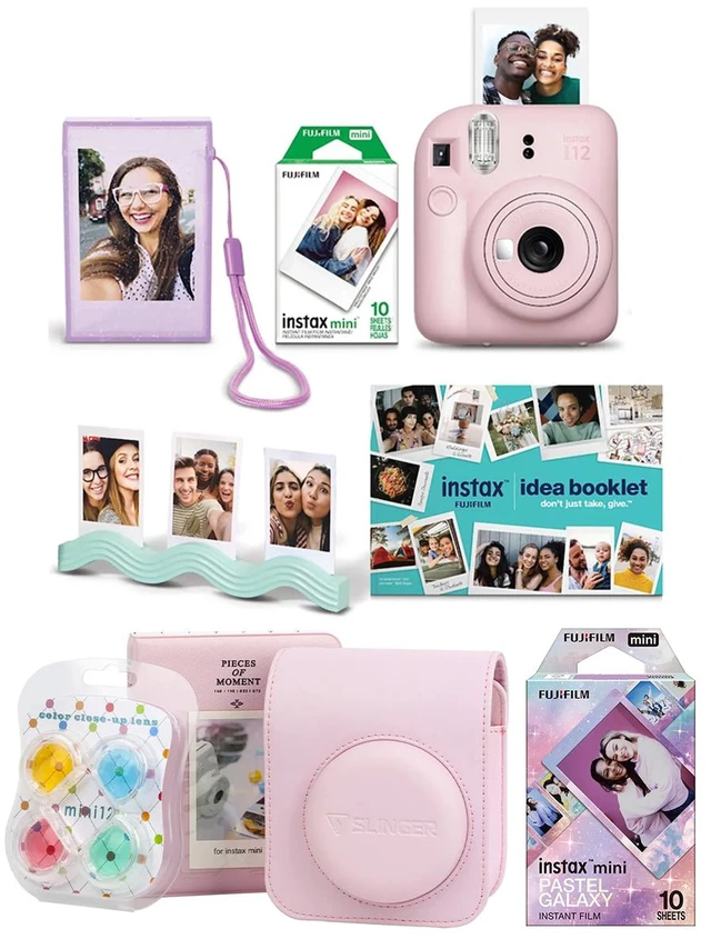 Main image of Fujifilm Instax Mini 12 Instant Film Camera Holiday Bundle 2026 - Black